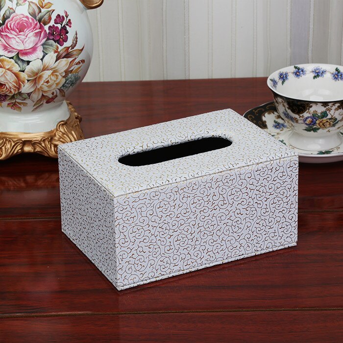 Leather Drawer Box European Style Household Tissue Box Towel Napkin Tissue Box Office Home Hotel Decorative Tissue Boxes: small-E