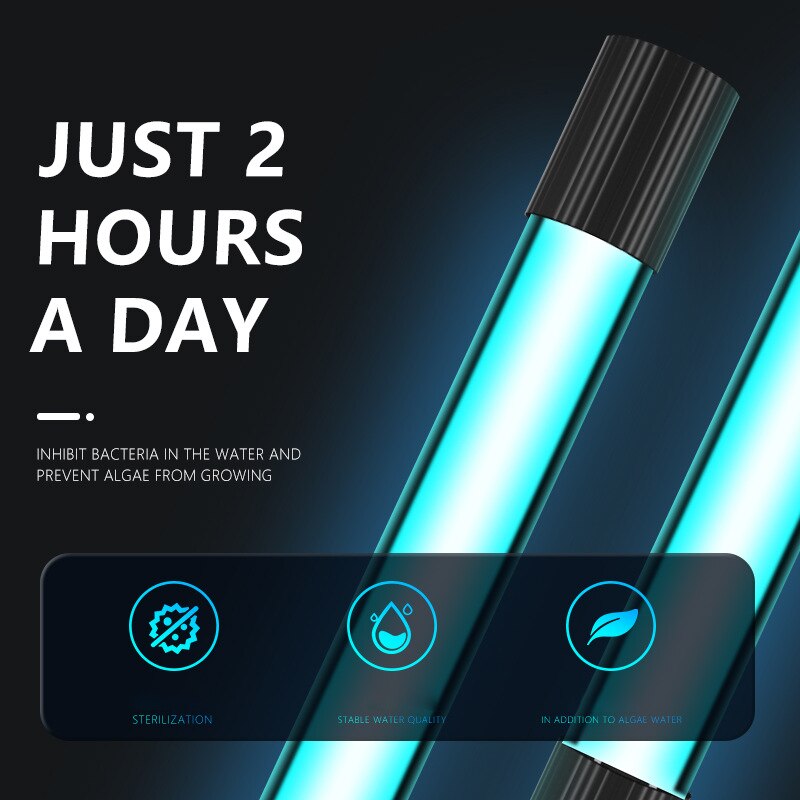 Aquarium Submersible UV Light Sterilizer Pond Fish Tank Germicidal Clean Lamp 13W 220V