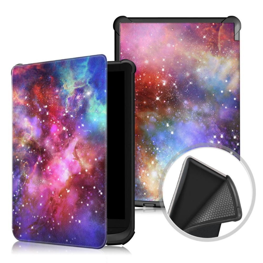 Auto Sleep/Wake E-Reader Case Protective Shell for Pocketbook 616/627/632/606/628/633/PocketBook Touch Lux 4/5/Basic Lux 2: PURPLE