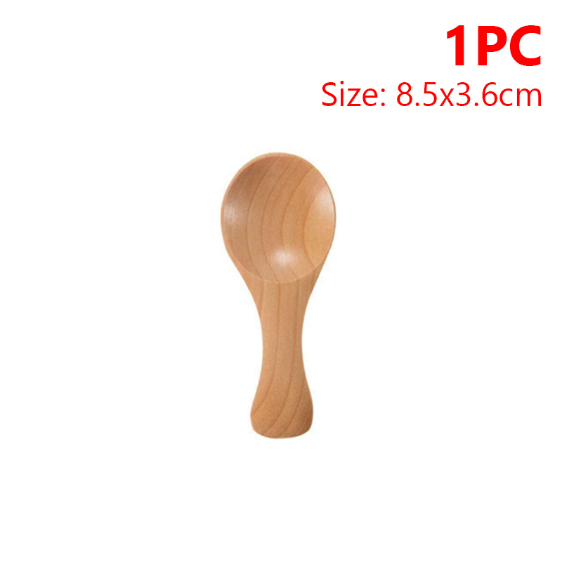 Mini cucharas de madera para cocina, cuchara para condimentos de especias, café, té, azúcar, cucharaditas, mango corto, vajilla para el hogar, 8/1 Uds.: Caqui