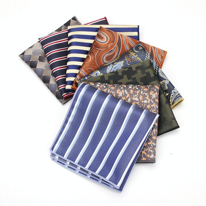 Mouchoir de luxe pour hommes | Motif Floral, rayures à pois, Polyester Hankies homme Business, poche carrée poitrine serviette, poche carrée