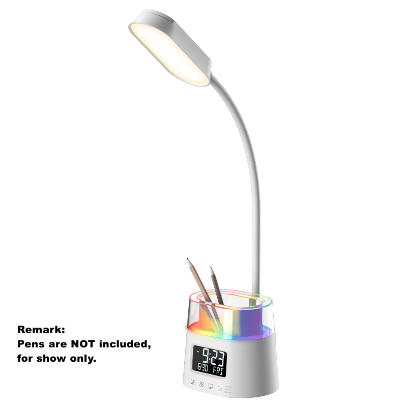 Schreibtischlampe mit stifthalter, stimmungsvolles nachtlicht in verschiedenen farben, leselampe mit schwanenhals, rgb-nachtlicht/schreibtischlampe: Ursprünglich Titel