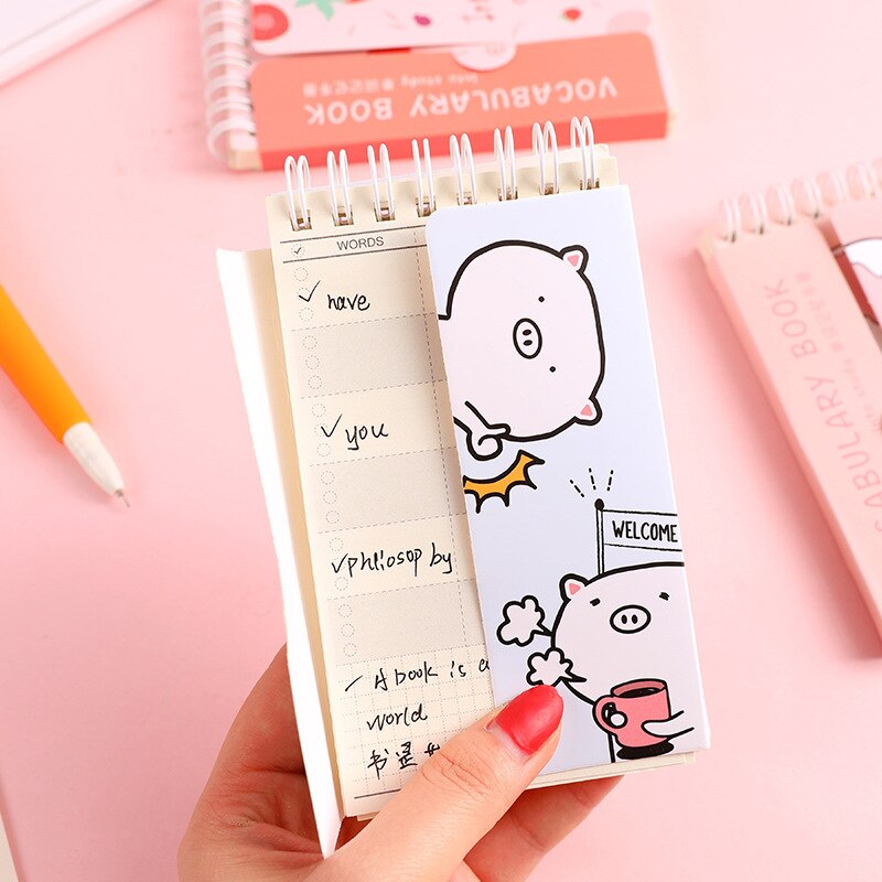 Cute little fresh word book portable portable coil book cartoon notebook study manual this kawaii supplies