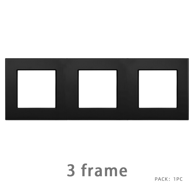 Prise de courant murale Usb, UK US, panneau plastique noir, Module de bricolage, fonction clé, combinaison libre prises électriques prise electrique prise murale prise usb encastrable douille legrand prise murale usb: 3Frame