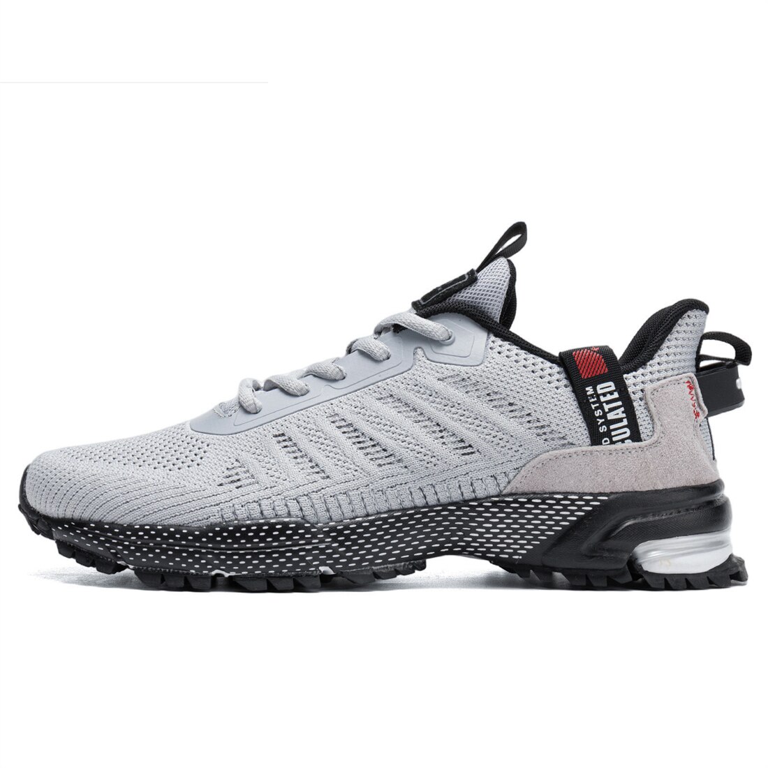 Baasploa Men Running Shoes Lightweight Sneakers Sneaker Male Breathable Tennis Shoe Non Slip Sport Shoes: GRAY / 44