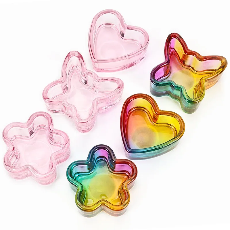 Acrylic Powder Liquid Crystal Glass Cup Aurora Colorful Cup Nail Brush Washing Mug Nail Art Tools Liquid Powders for Mixing Bowl