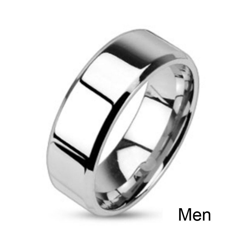 Princess Cut Zirconia Paar Ringen Rvs Wedding Ring Set voor Mannen en Vrouwen: 10 / men