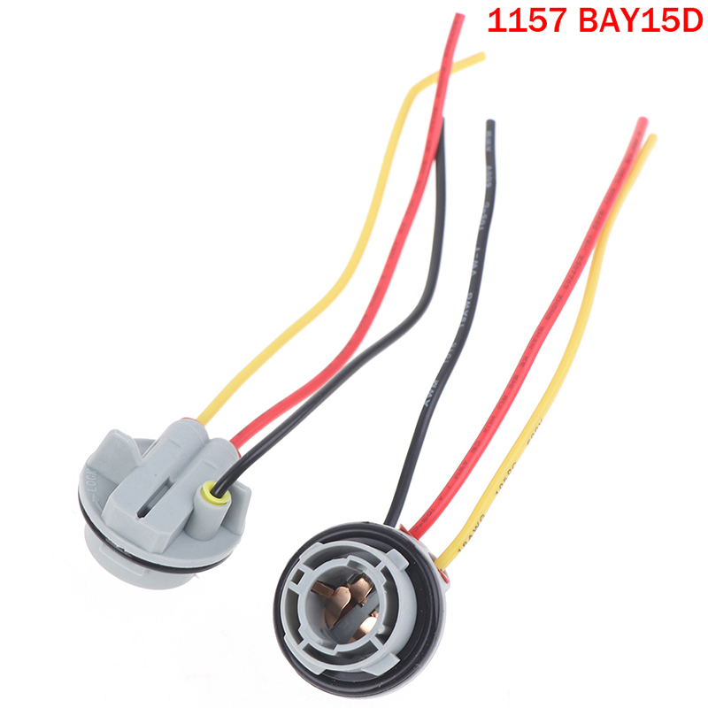 2PCS 1156 1157 Bulb Socket BAY15D Lamp Holder P21/5W Adapter Base Connector For Brake Light Plastic Car Accessories: Silver