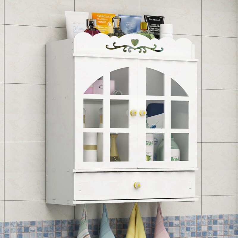 Bathroom Cabinets Shelf Wall-mounted Perforated Toilet Vanity Wall-mounted Desktop Storage Rack Organizer LO515321