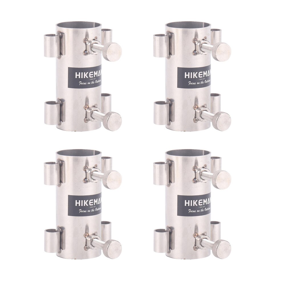 Luifel Staaf Houder Rvs Moer Verstelbare Baffle Outdoor Hike Camping Luifel Vissen Paraplu Pole Winddicht Vaste Stand: 4PCS Silver