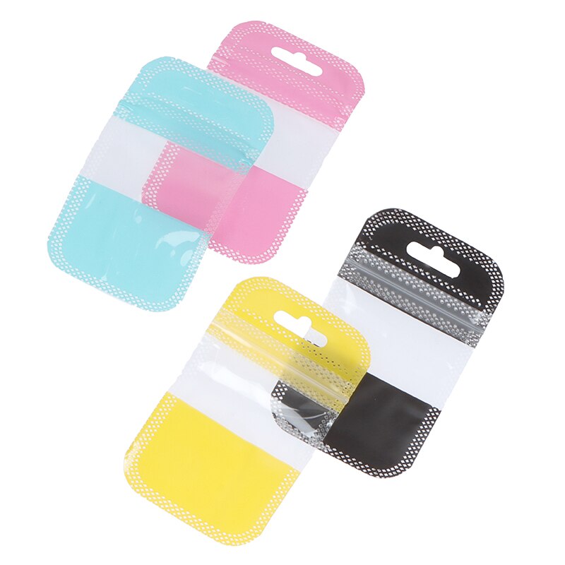 50 Stks/pak Kleine Plastic Zip Lock Bag Met Gat Clear Rits Sieraden Verpakking Zak Mini Zip Lock Opbergzakken