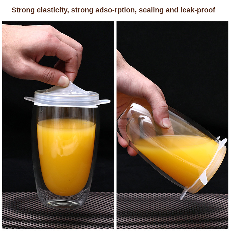 Funda elástica de silicona reutilizable para conservar alimentos frescos, accesorio de sellado para nevera, horno microondas, 6 uds.
