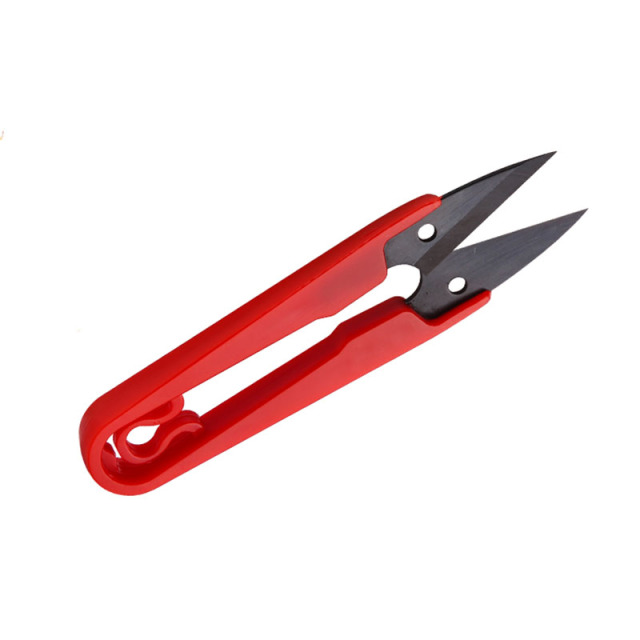 RORGETO-Tijeras de costura con mango de plástico, cortaúñas en forma de U, hilo de acero inoxidable, tijeras para bordar, herramientas de sastre, 1 pieza: red
