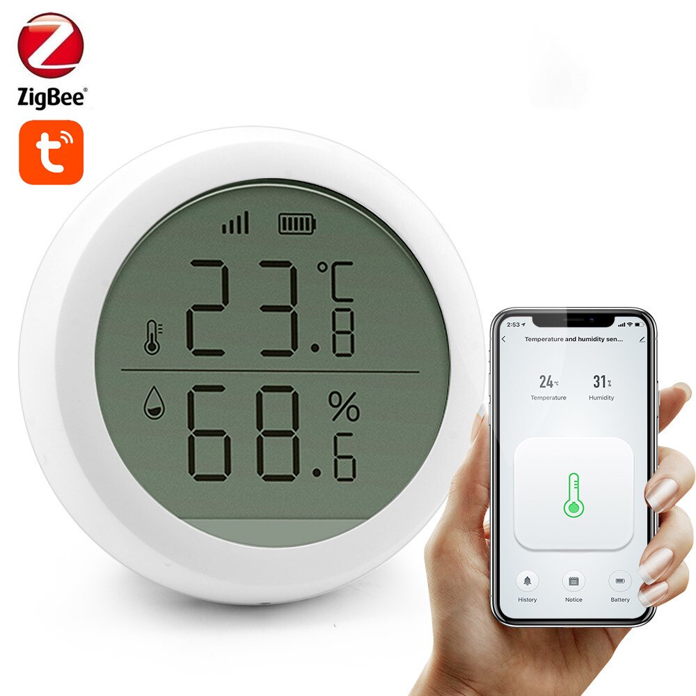 Temperature and humidity Detector Smart temperature and humidity detector works with Tuya zigbee gateway