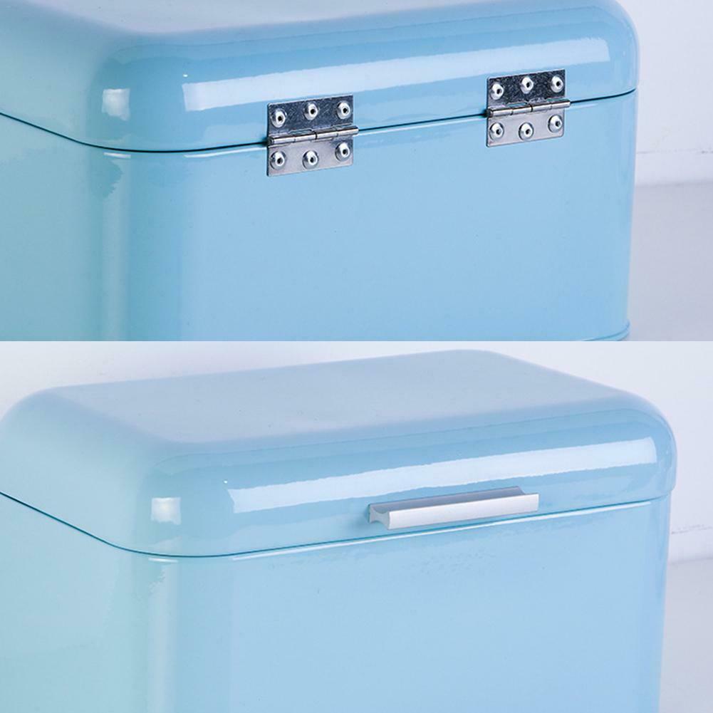Metal Bread Box Storage Case European Style Retro Kitchen Container Solid Color DAG-ship