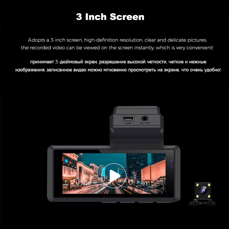 Hidden Dash Cam Dual Camera 1080P 3'' Car DVR Mirror IPS Touch Auto Video Recorder Dashcam 24h Parking Lens Sensor Night Vision