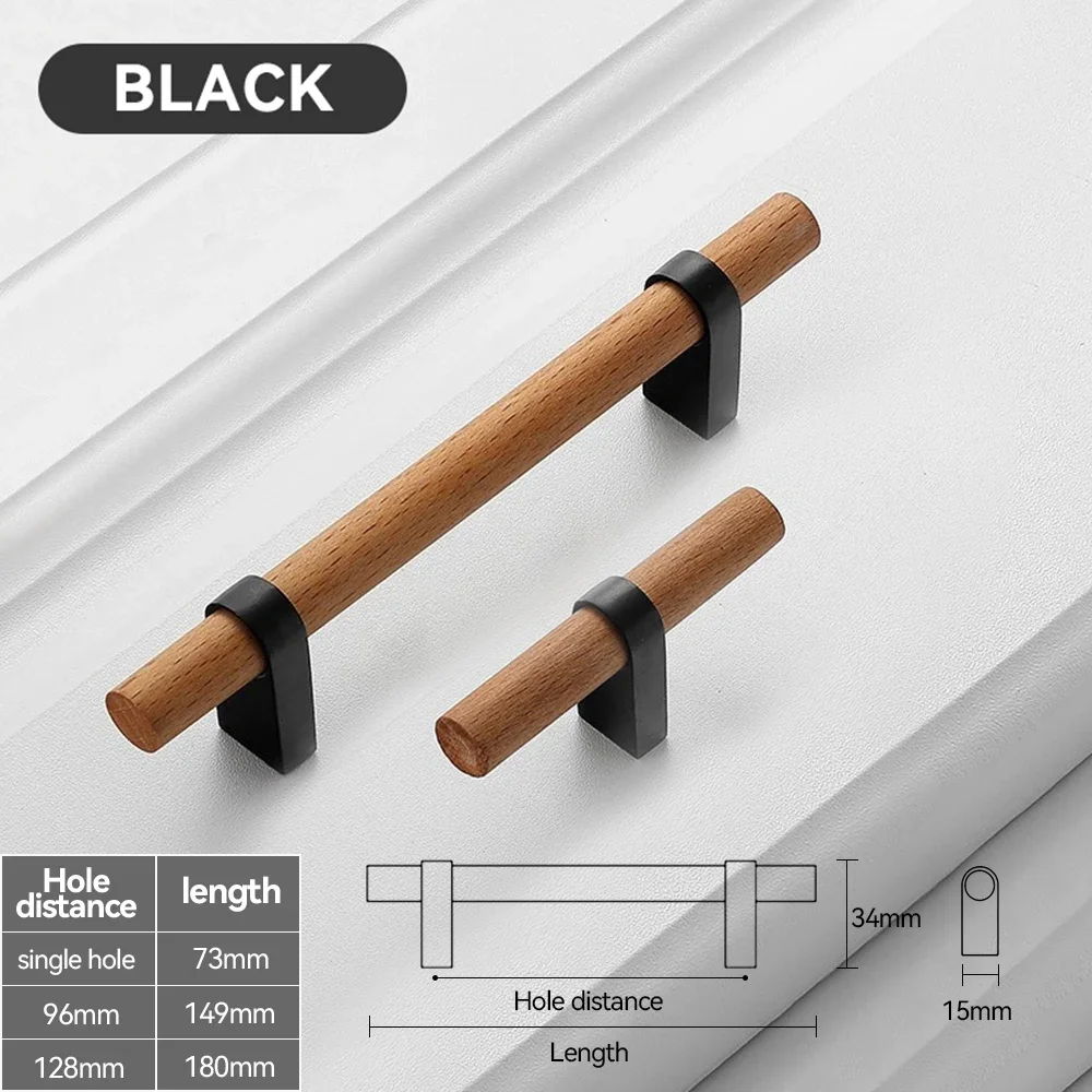 Tiradores de madera para muebles, pomos de Puertas doradas, negras y plateadas para armarios de cocina y cajones: S / Verde