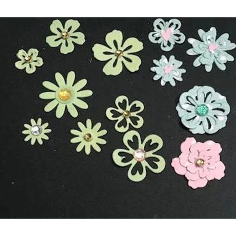 Bunnymoon Small Flowers Stencil Metal Cutting Dies For Scrapbooking Practice Hands-on DIY Album Card Craft Decoration