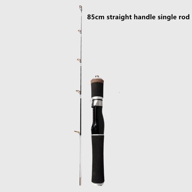 Ice Fishing Rod Set 55cm/85cm Epoxy Material Ultra Short Raft Rod Rod Travel Fishing Tackle: YELLOW