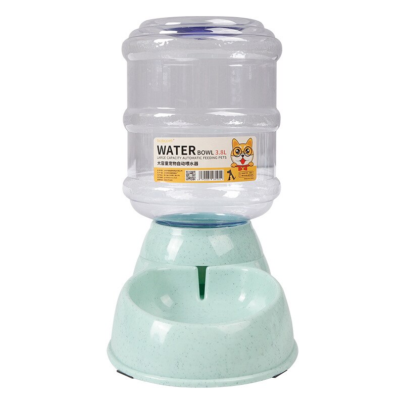 3,8 L Haustier Hund Katze Automatische Zubringer Große Kapazität Trinken Waterer Brunnen Wasser Flasche Fütterung Schalen Spender Für Katzen Hunde: Wasser Grün