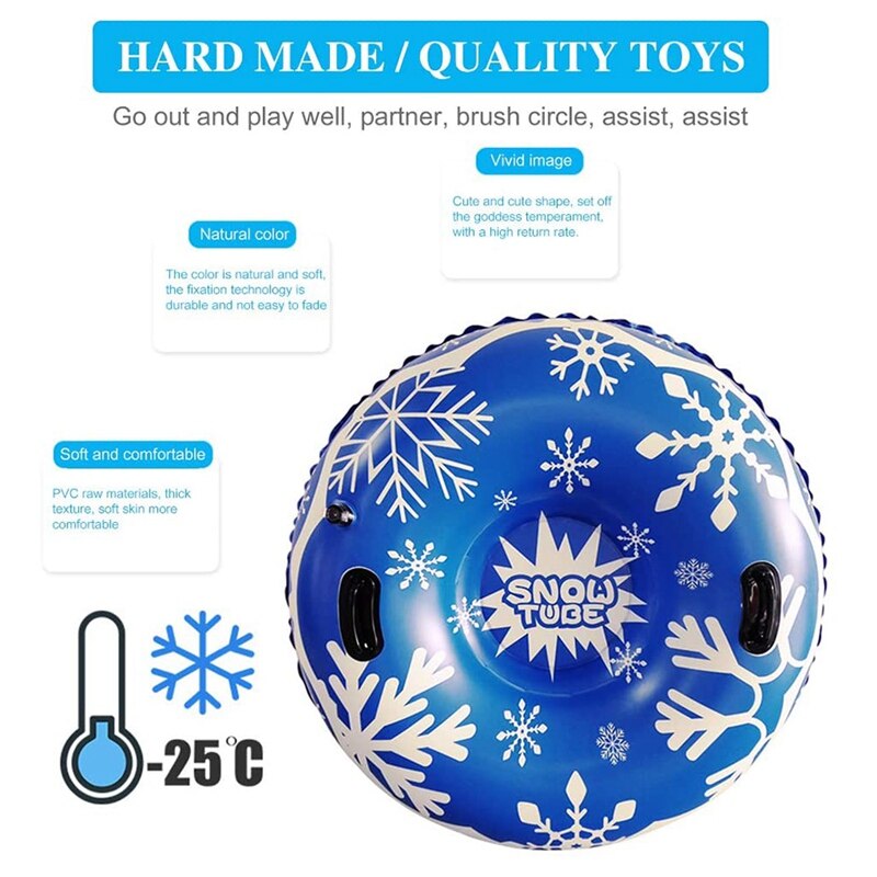 47 Inch Opblaasbare Sneeuw Slee, Drijvende Ski Board, Opblaasbare Ski Cirkel Met Handvat, skiën Accessorie Voor Kind En Volwassen
