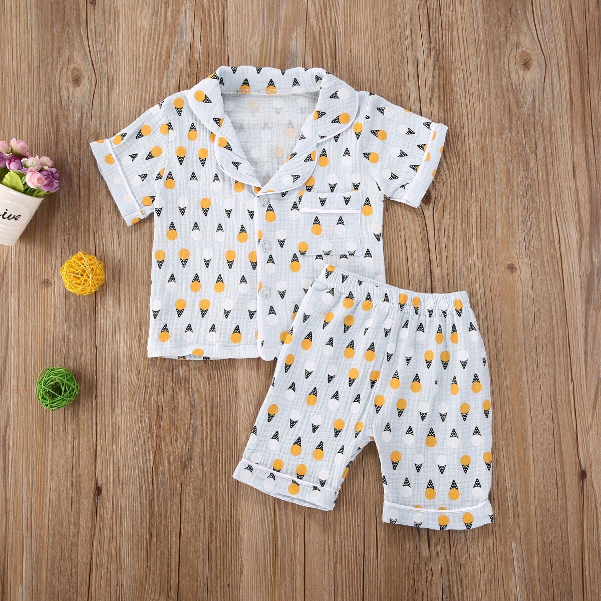 1-6t zomer peutermeisjesjongens katoenen linnen comfortabele korte mouwen tops shorts sets pyjama outfit nachtkleding