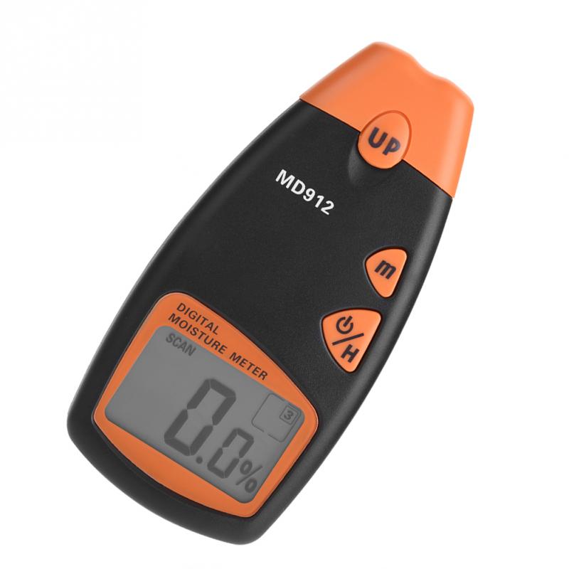 Higrómetro de madera MD912 con pantalla Digital LCD, papel de 2/4 Pines, medidor de humedad de algodón, medidor de contenido de agua, Detector de humedad de madera