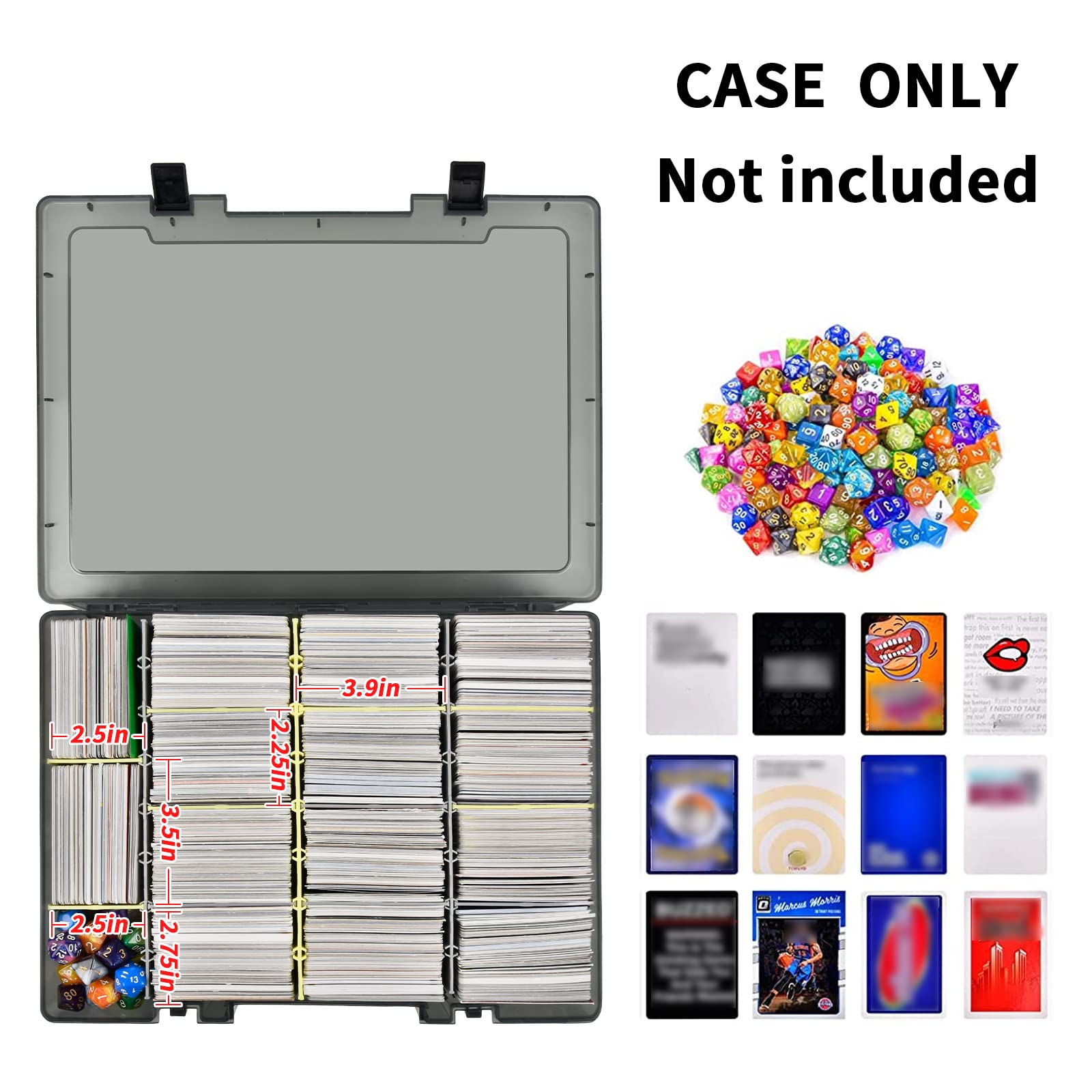 Sammelkarten-Aufbewahrungsbox, 2300+ Spielkartenetui-Halter, Organizer, kompatibel mit PM TCG/für Yugioh/für CAH/für Phase 10