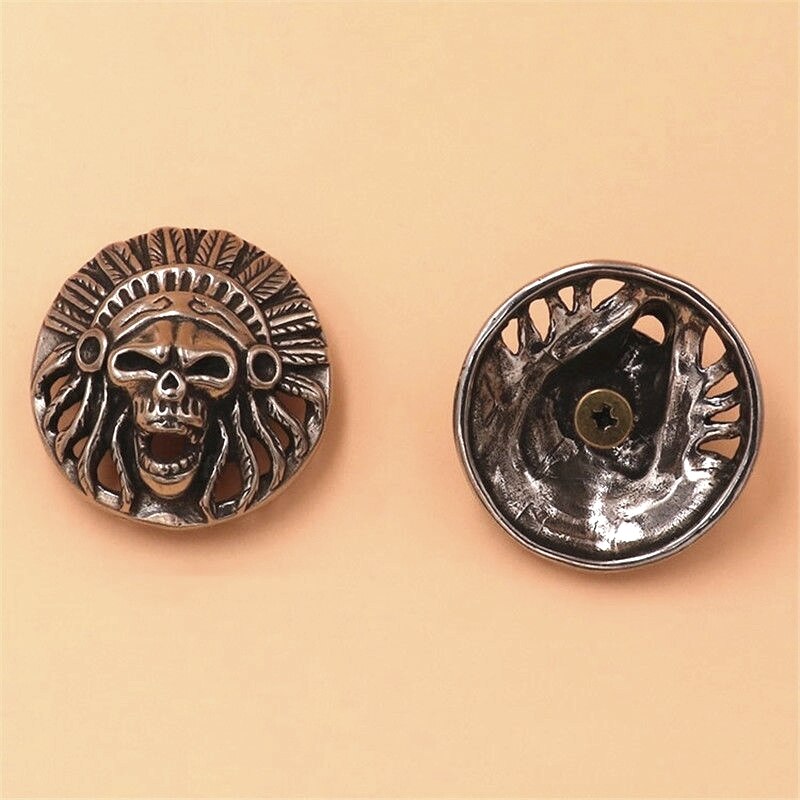 1 X Messing/Cupronickel Gothic Conchos Screwback Rivet Studs Leren Craft Bag Portemonnee Kledingstuk Decoratie Diy Accessoires: Cupronickel / Small