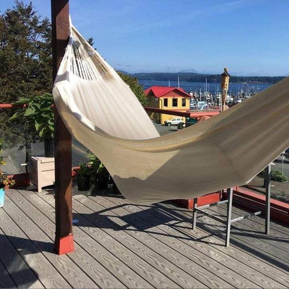 Outdoor Beach Double Canvas Hammock Indoor Balcony Lazy Swing Chair Beach Canvas Double Hammock Balcony Swing Chair