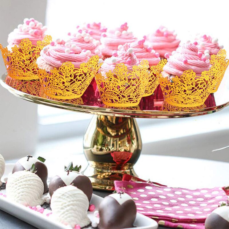 Mini Wedding Cupcake Wrappers Muffin Wrappers Diy Tulip Cupcake Liners/Cups Cupcakes Wrapping Paper White/Blue/Rose Gold 084