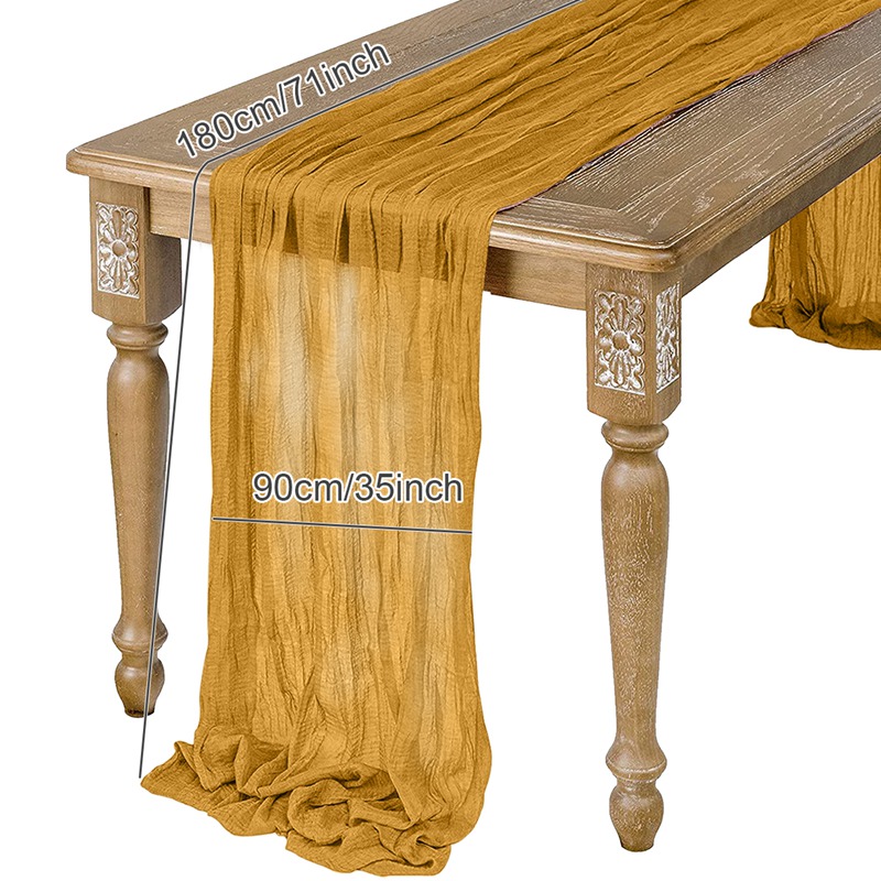 corridore da tavola bianchi in garza semitrasparente Matrimonio Vintage ▾ rustico Compleanno Decorazione di nozze Banchetti Archi Boho arredamento Copritavolo