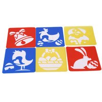 6 Stks/set Kinderen Schilderen Sjabloon Dinosaurus Pasen Kerst Dier Patroon Stencils Pak Kids Opstellen Stencil: Easter