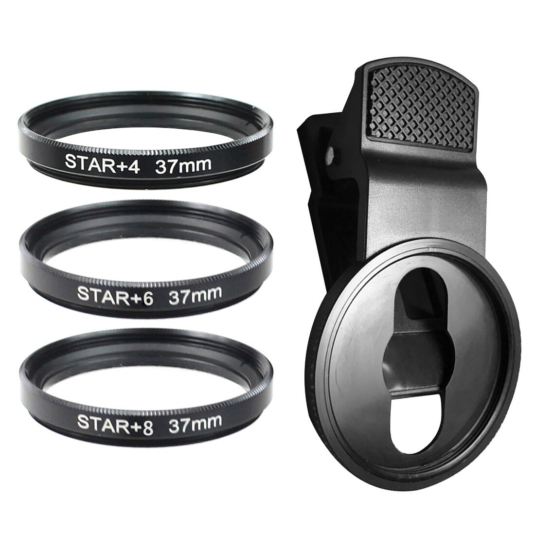 1x Smartphone Camera Lens Filter Set 37Mm Clip 15X 20X Groothoek Macro Nd Uv Ster Lijn Cpl Optische glas Voor Mobiele Mobiele Telefoon: Verticlal Clip SetA