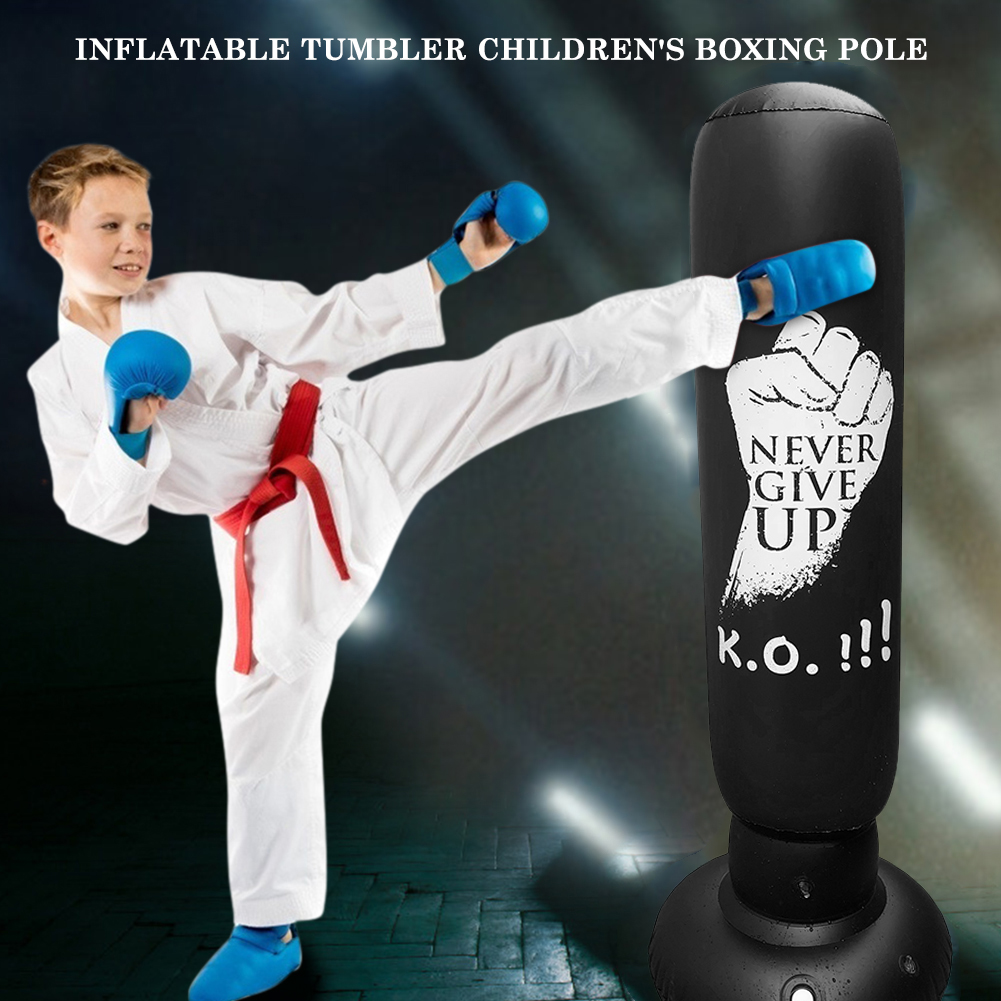 160cm Inflatable Boxing Bag Training for Children Beginner Fitness Exercise PVC Thicken Boxing Sack Tumbler Standing Sandbag