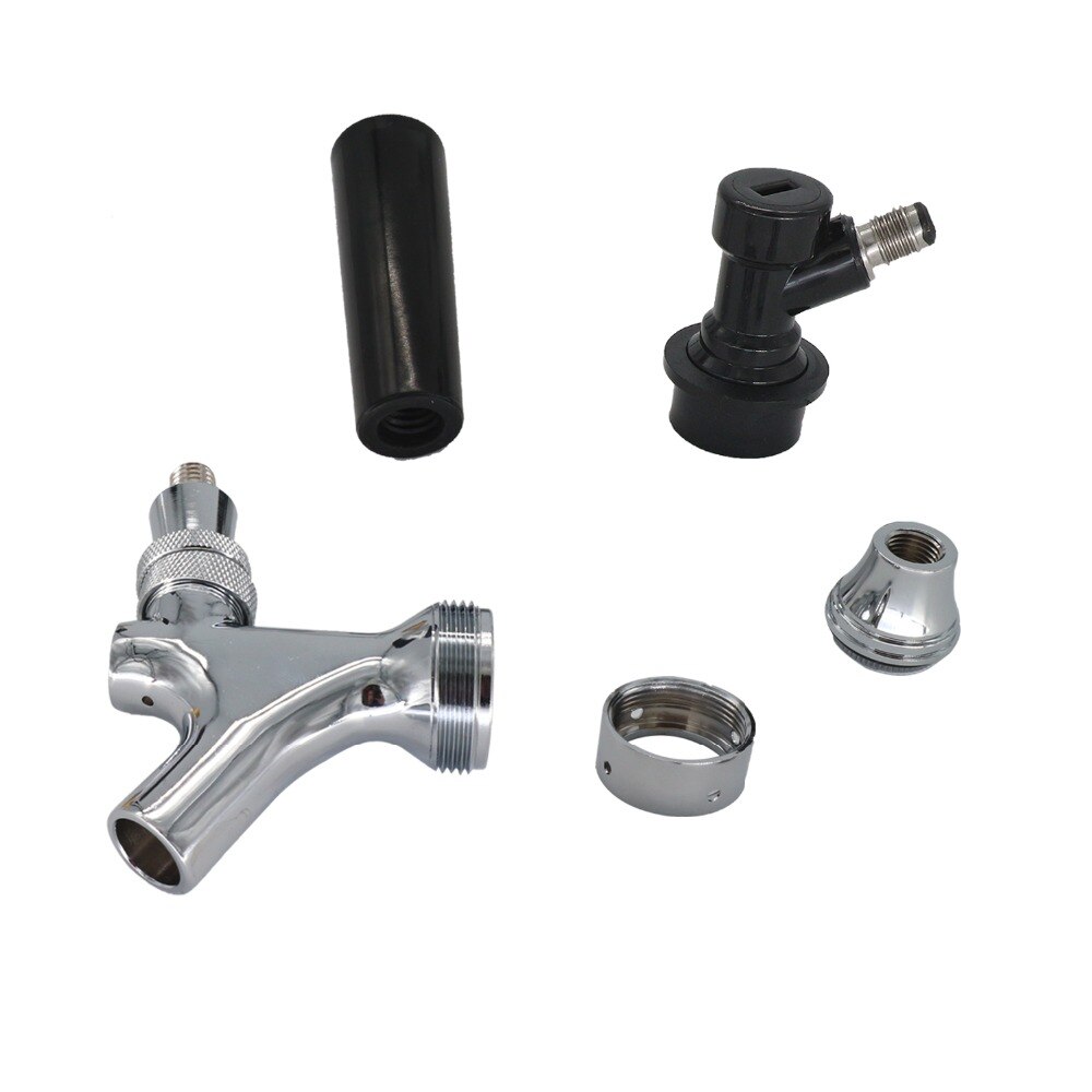 Craft Beer Tap with Liquid Ball Lock Quick Disconnect Assembly Chrome Beer Faucet Home Brewing Beer Soda Kit