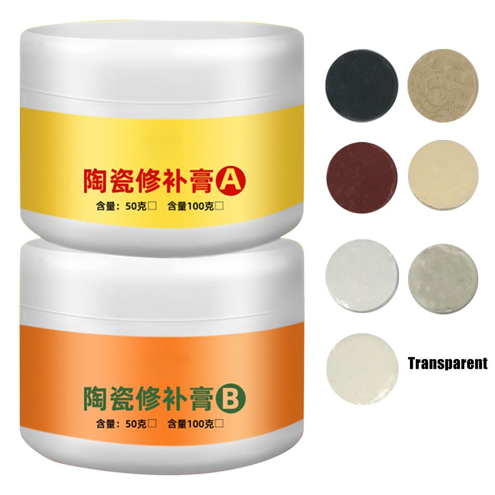 Kit de réparation de baignoire en pâte d'agent de réparation de carreaux chauds Kit de réparation de douche de carreaux blancs pour fibre de verre porcelaine céramique Fix fissure D6