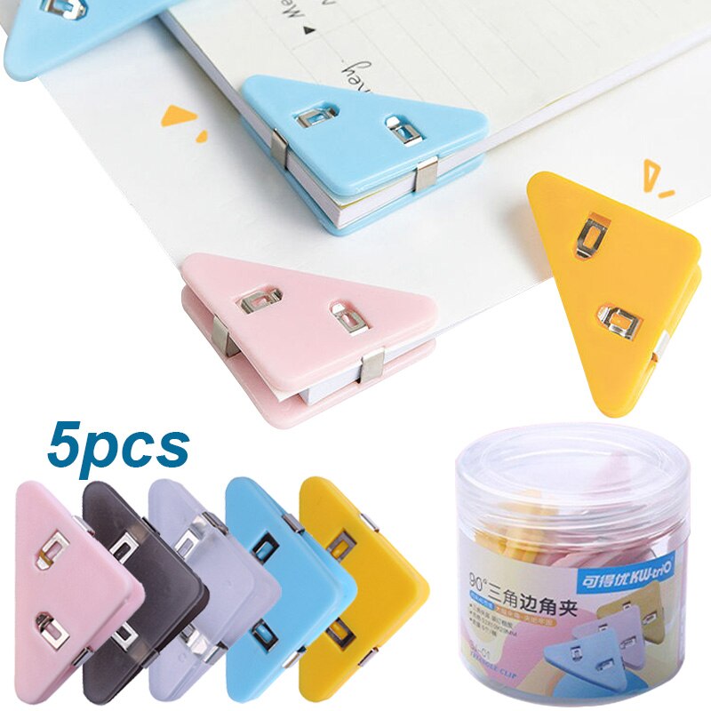 5pcs/set Book Paper Corner Clips Office Bookmarks Corner Protectors Index Clamp School Home Desktop Document Organizer Clip
