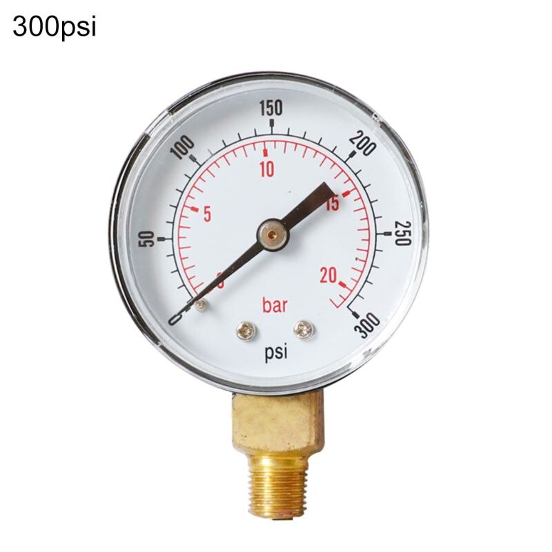 Trykkmåler 52mm 1/4 "bspt vertikal 15,30,60,100,150,300 psi & bar bunnfeste: Oransje