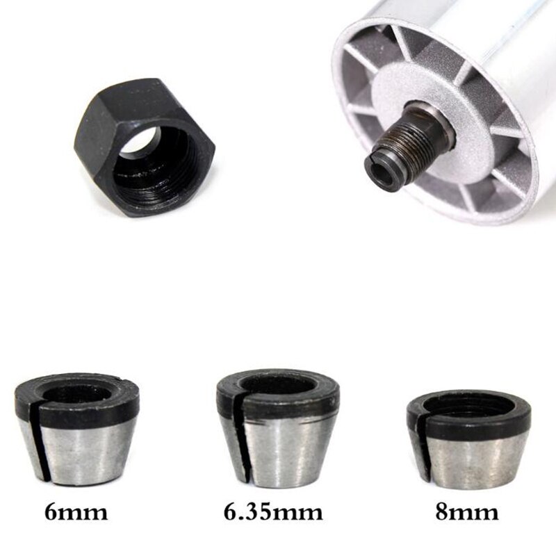 6mm 6.35mm 8mm kiristysistukasovitin ruuvimutterilla sähköinen jyrsinistukka istukka kaiverrusleikkurikoneeseen