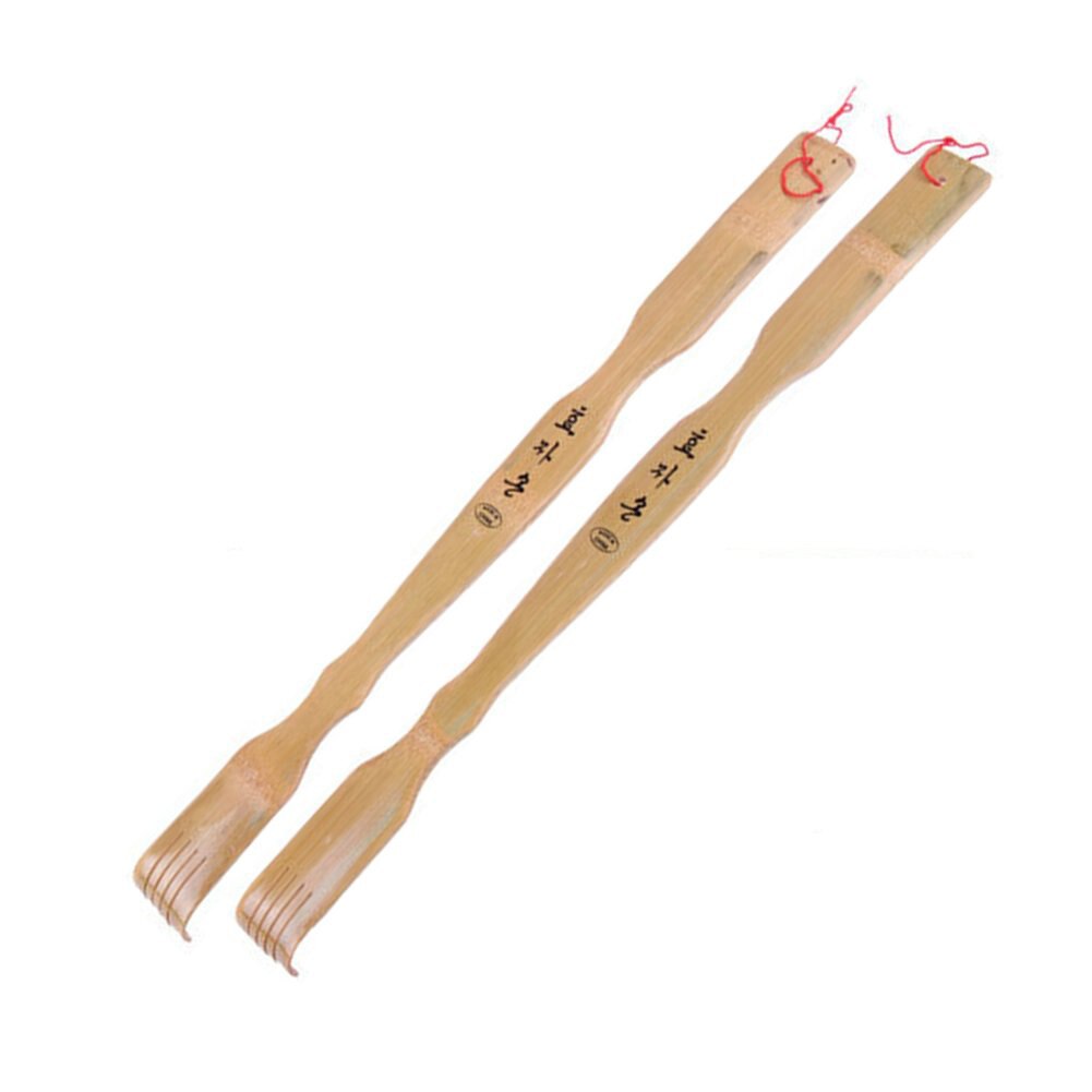 2Pcs 18inch Extra Long Scratching Backscratcher Korean Characters Bamboo Back Scratchers Self Massager: Default Title