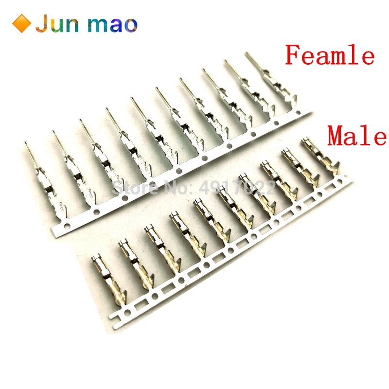 2.54mm Dupont reed Dupont Jumper Wire 2.54 Dupont languette Connector Terminal Pins Crimp Femal Male Pin Gold and Tin Plating: Tin plating / Male