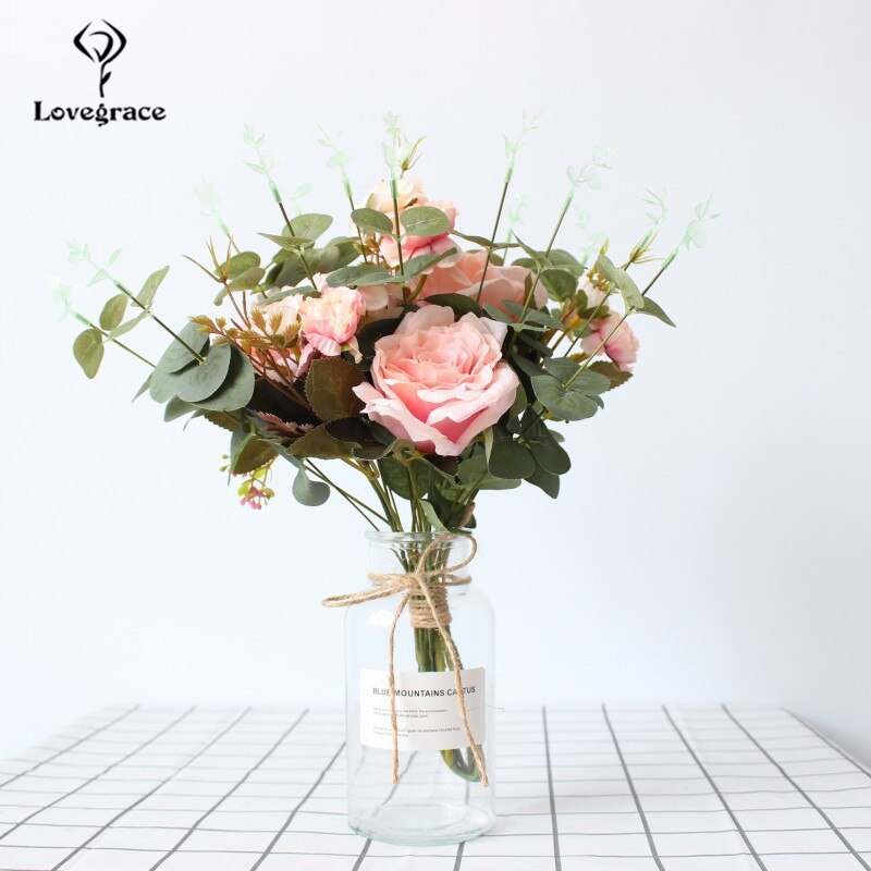 Bruidsboeket voor bruidsmeisjes bruidsbloemen bruidsboeketten zijden rozen kunstbloemen bruidsboeket rozen pioenroos wit