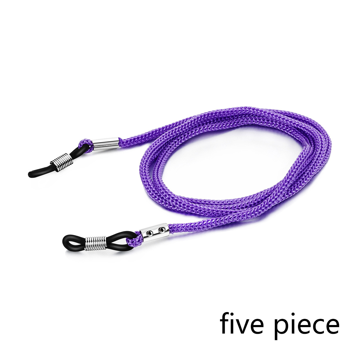 Soporte de correa para gafas ajustable de 5ps, cuerda antideslizante para gafas, cordón de cadena para gafas de sol deportivas, retenedor de gafas para mujeres y hombres: Morado