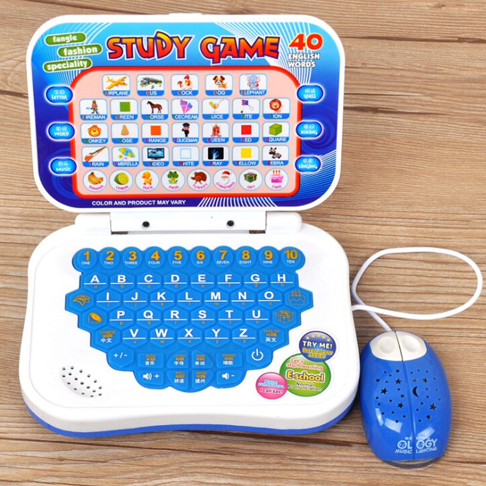 Children Chinese-English Bilingual Learning Machine with Mouse Computer Learning Education Machine Tablet Toy Random Color