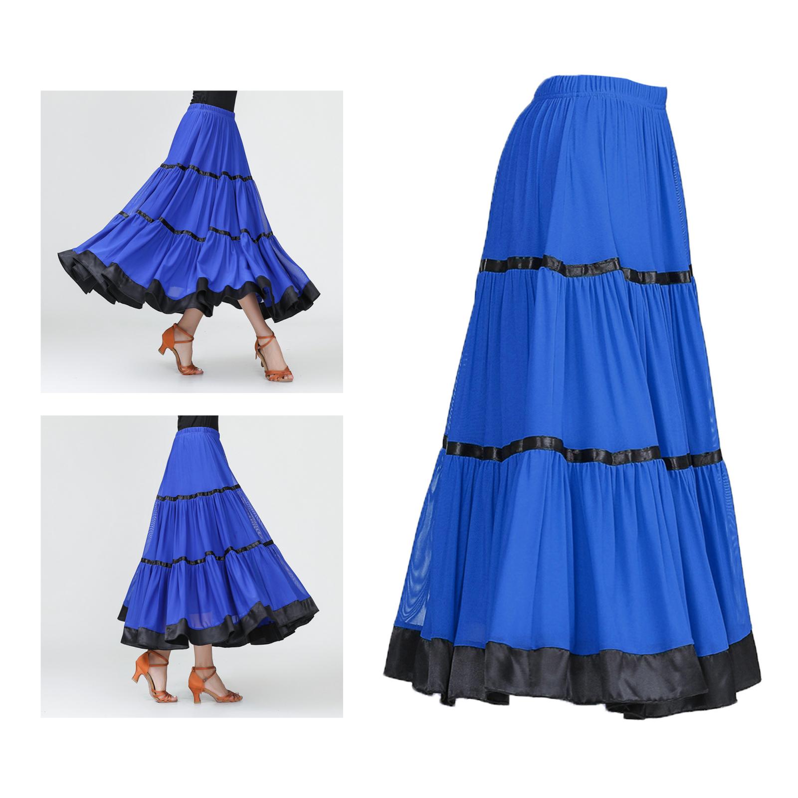 Women Modern Waltz Latin Tango Dancing Clothes Ballroom Swing Long Dance Skirts Practice Costume