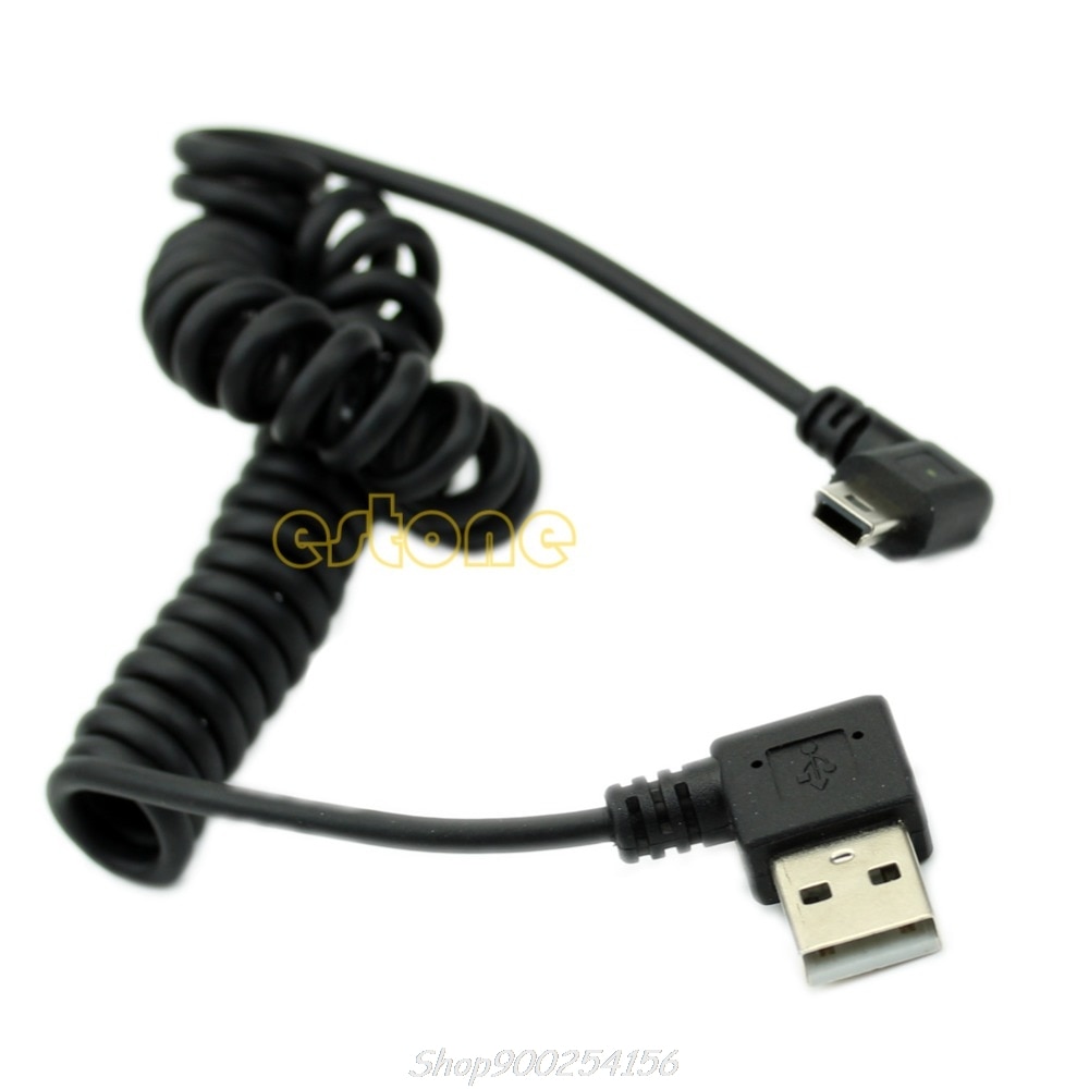 Pratique 90 degrés Angle gauche USB 2.0 A mâle à Angle gauche Mini B 5p câble mâle