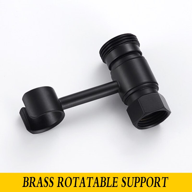 Zwart Messing Badkamer Bidet Kraan Hoge Druk Bidet Spuit Wc Kraan Dual Outlet Dual Handvat Wc Wasmachine Met Haak Tap: rotatable support