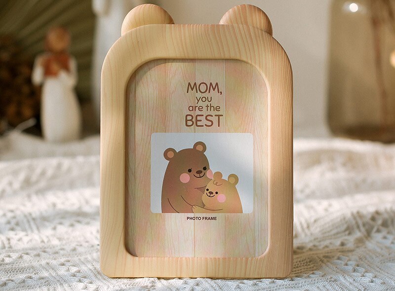 Dierenfotolijst van 7 inch voor kinderen, houtnerf, kinderstijl, cartoonstijl, bureaudecoratie, accessoires  zh448: Stijl 2