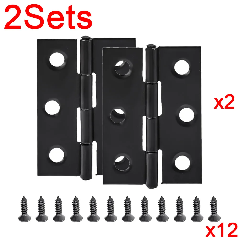 1–10 Stück schwarze Türscharniere, Edelstahl, Möbel-Stoßscharniere, Fenster, Schrank, Schublade, flache Scharniere, 2-Zoll-Türschließer, Hardware-Werkzeug: Brown
